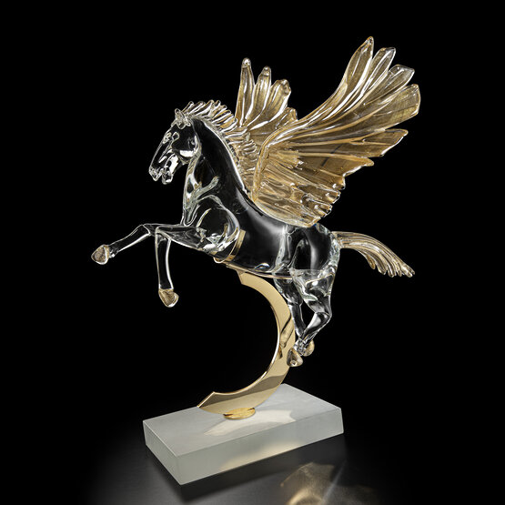 Cavallo Pegaso, Cavallo Pegaso cristallo e oro 24K su base
