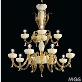 Lampadario in cristallo oro 24k