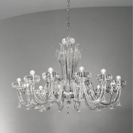 Lampadario in cristallo fumè