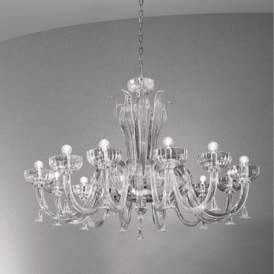 Lampadario Foscari, Lampadario in cristallo fumè
