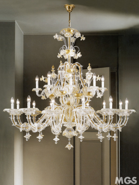 Lampadario Ca' Rezzonico, Lampadario Ca' Rezzonico in cristallo ed oro
