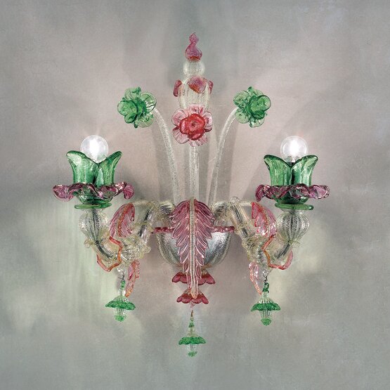 Applique Petali, Applique in cristallo e argento tipo ca Rezzonico