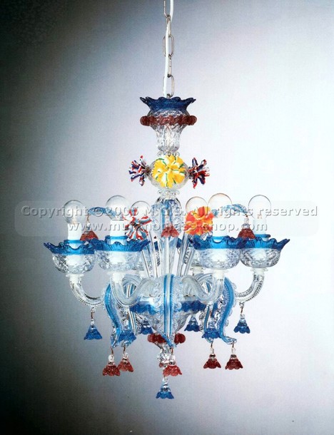 Lampadari di Murano mignon serie 307, Lampadario a sei luci.
