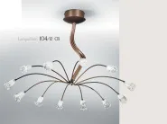 Lampadario dodici luci ambra sommerso1