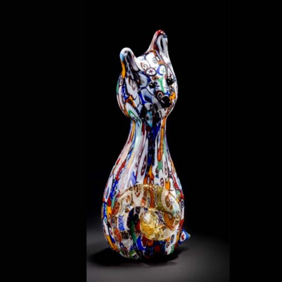 Gatto , Gatto con murrine e oro 24k