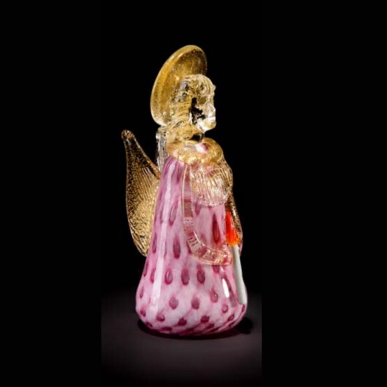 Angelo, Angelo in vetro rosa e oro 24k