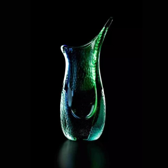 Vaso Jungla, Vaso verde e blu  battuto