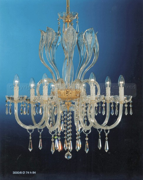 Lampadari Boemia serie 3000, Lampadario tipo Boemia in cristallo a otto luci