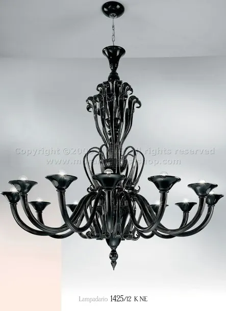 Lampadari serie 1425, Lampadario nero a diciotto luci