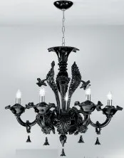 Lampadario nero a cinque luci