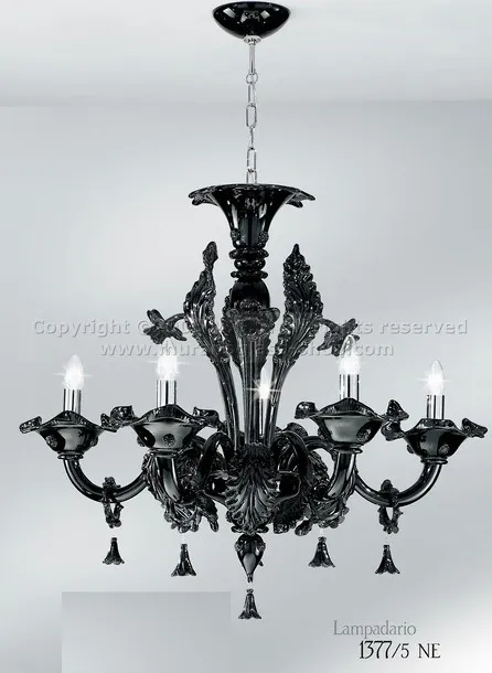 Lampadari serie 1377, Lampadario nero a otto luci