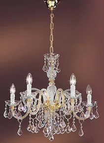 Lampadario tipo Boemia in cristallo a cinque luci