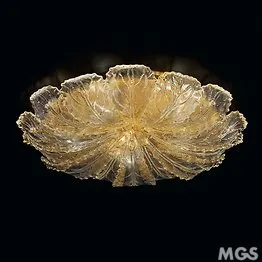 Plafoniera in cristallo con decoro oro 24k