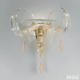 Applique cristallo decoro oro 24k