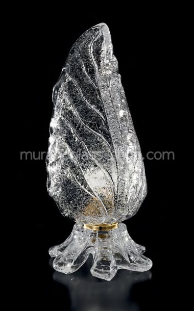 lampade da tavolo Murano serie 919, Lume da tavolo in cristallo ed oro 24k