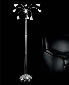 Piantana a nove luci in bianco latte