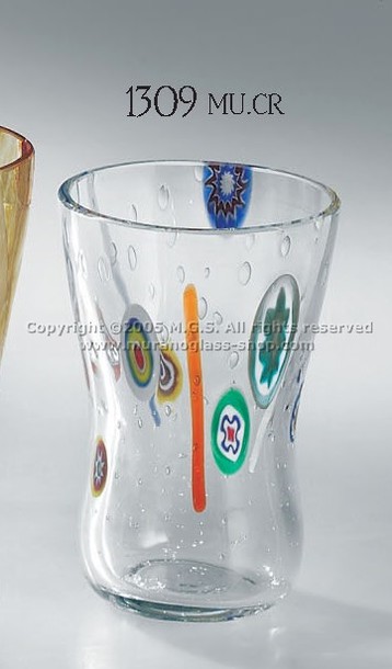 Bicchieri serie 1309, Bicchiere in cristallo con murrine.