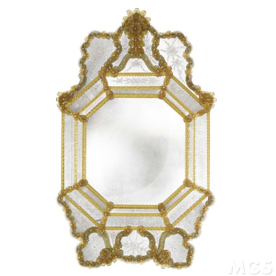 Specchio Albrizzi, Specchio stile Veneziano decori ambra