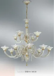Lampadario a dodici luci in cristallo decoro ambra