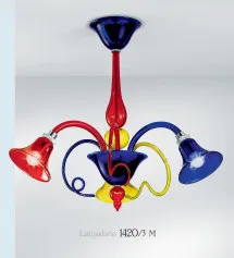 Lampadario multicolore a tre luci