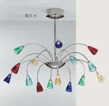 Lampadario 111/15 Multicolore a quindici luci