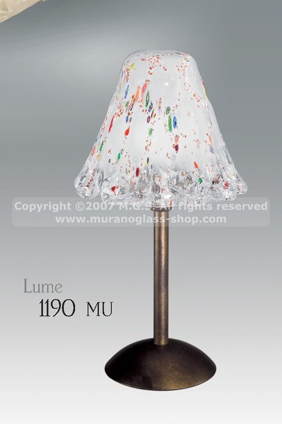 lumi da tavolo serie 1190, Lume con murrine