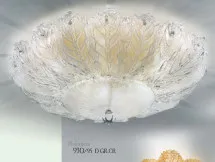 Plafoniera con foglie in graniglia ambra