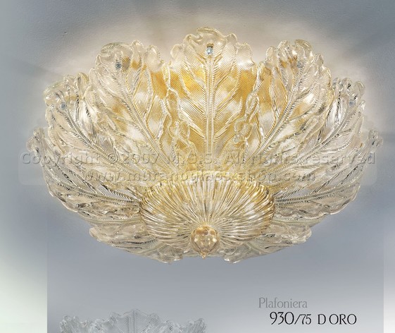 Plafoniere serie 930, Plafoniera con foglie di cristallo