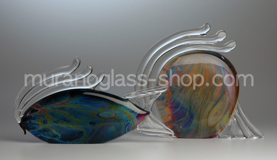 Pesci stilizzati in vetro calcedonio, Pesce (lungo)